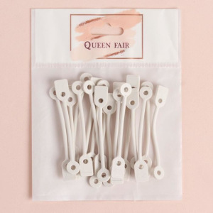 Набор резинок для коклюшек, 20 шт, d = 1 см, цвет белый Набор резинок для коклюшек, 20 шт, d = 1 см, цвет белый