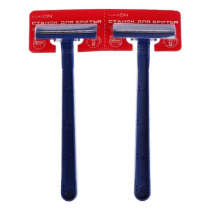 Набор станков для бритья LuazON, с 2 лезвиями, синие, 24 шт на карте Набор станков для бритья LuazON, с 2 лезвиями, синие, 24 шт на карте