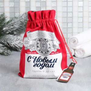 Набор в мешке "С Новым годом, красный" гель для душа, шампунь, мыло вобла Набор в мешке "С Новым годом, красный" гель для душа, шампунь, мыло вобла