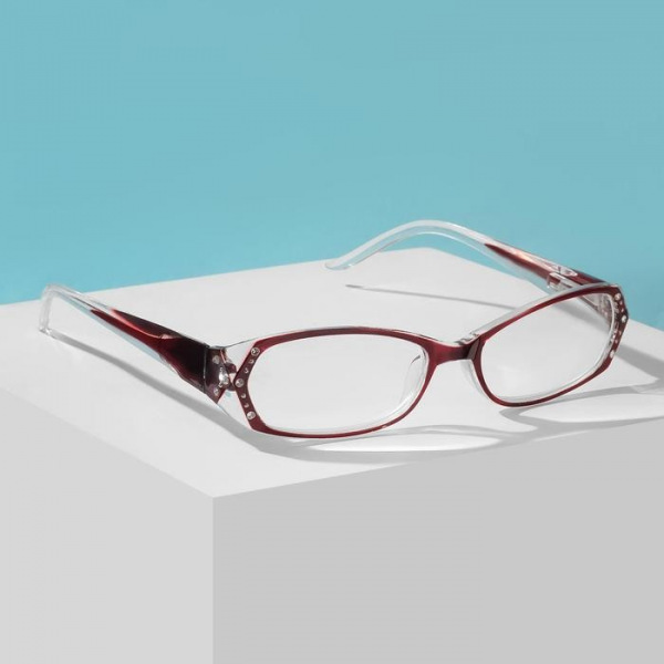 Очки корригирующие 8852, размер 13,3х12,4х3, цвет бордовый, +1,5