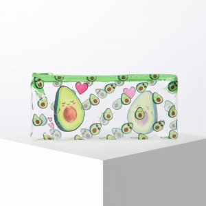 Пенал - футляр, отдел на молнии, цвет зелёный/прозрачный Пенал - футляр, отдел на молнии, цвет зелёный/прозрачный