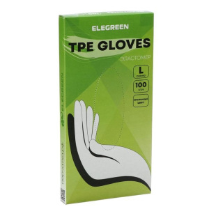 Перчатки одноразовые ТПЭ, 100 шт размер L Перчатки одноразовые ТПЭ, 100 шт размер L