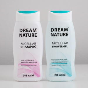 Подарочный набор для женщин Dream Nature «Мицеллярный»: шампунь, 250 мл + гель для душа, 250 мл Подарочный набор для женщин Dream Nature «Мицеллярный»: шампунь, 250 мл + гель для душа, 250 мл