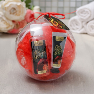 Подарочный набор "8 Марта", гель для душа 50 мл., крем для рук 10 мл, мочалка Подарочный набор "8 Марта", гель для душа 50 мл., крем для рук 10 мл, мочалка