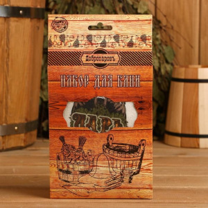 Подарочный набор "Добропаровъ": шапка "Царь (медведь)" и мочалка Подарочный набор "Добропаровъ": шапка "Царь (медведь)" и мочалка