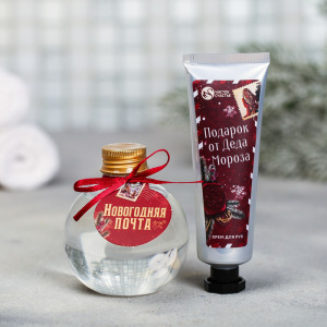 Подарочный набор "Почта Деда Мороза": гель для душа, крем для рук, маска для сна, полотенце Подарочный набор "Почта Деда Мороза": гель для душа, крем для рук, маска для сна, полотенце