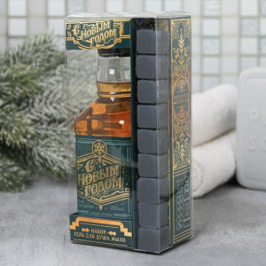 Подарочный набор "С Новым годом!": гель для душа, мыло-камни Подарочный набор "С Новым годом!": гель для душа, мыло-камни