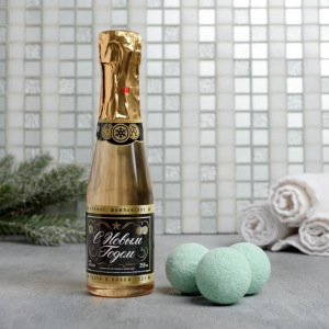 Подарочный набор « Российское шампанское» : гель для душа, бурлящие шары Подарочный набор « Российское шампанское» : гель для душа, бурлящие шары
