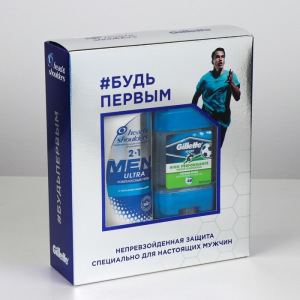 Подарочный набор: Шампунь Head&Shoulders "2в1 Комплексный уход", против перхоти, 200 мл, Гелевый дезодорант-антиперспира Подарочный набор: Шампунь Head&Shoulders "2в1 Комплексный уход", против перхоти, 200 мл, Гелевый дезодорант-антиперспира