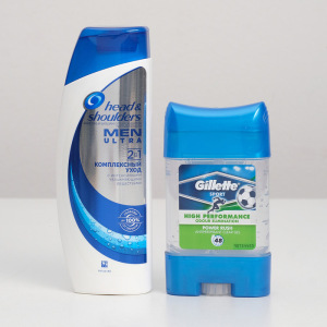 Подарочный набор: Шампунь Head&Shoulders "2в1 Комплексный уход", против перхоти, 200 мл, Гелевый дезодорант-антиперспира Подарочный набор: Шампунь Head&Shoulders "2в1 Комплексный уход", против перхоти, 200 мл, Гелевый дезодорант-антиперспира