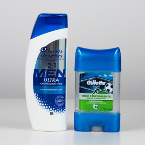 Подарочный набор: Шампунь Head&Shoulders "2в1 Комплексный уход", против перхоти, 200 мл, Гелевый дезодорант-антиперспира Подарочный набор: Шампунь Head&Shoulders "2в1 Комплексный уход", против перхоти, 200 мл, Гелевый дезодорант-антиперспира