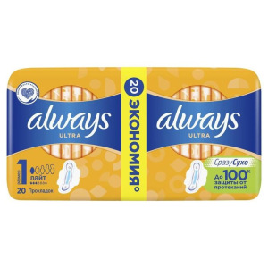 Прокладки Always Ultra Light Duo, 20 шт Прокладки Always Ultra Light Duo, 20 шт