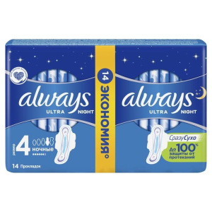 Прокладки Always Ultra Night Duo, 14 шт Прокладки Always Ultra Night Duo, 14 шт