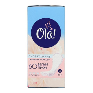 Прокладки ежедневные Ola! Daily Light String Multiform «Белый пион», 60 шт. Прокладки ежедневные Ola! Daily Light String Multiform «Белый пион», 60 шт.