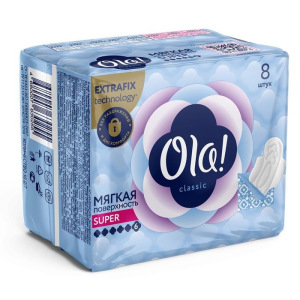 Прокладки Ola! Wings Classic Singles Super, 8 шт. Прокладки Ola! Wings Classic Singles Super, 8 шт.