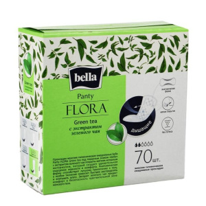 Прокладки женские гигиенические ежедневные bella Panty FLORA Green tea с экстрактом зеленого Прокладки женские гигиенические ежедневные bella Panty FLORA Green tea с экстрактом зеленого