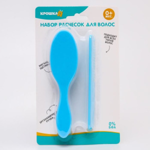 Расчёска детская + массажная щётка для волос, от 0 мес., цвета МИКС Расчёска детская + массажная щётка для волос, от 0 мес., цвета МИКС