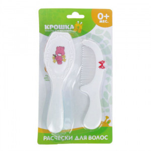 Расчёска детская + массажная щётка для волос в наборе «Мишка», от 0 мес., цвета рукоятки МИКС Расчёска детская + массажная щётка для волос в наборе «Мишка», от 0 мес., цвета рукоятки МИКС