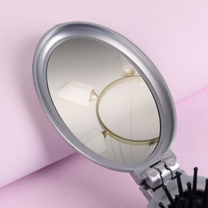 Расчёска массажная, складная, с зеркалом, цвет МИКС Расчёска массажная, складная, с зеркалом, цвет МИКС