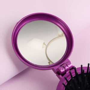 Расчёска массажная, складная, с зеркалом, цвет МИКС Расчёска массажная, складная, с зеркалом, цвет МИКС