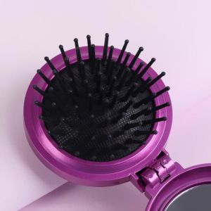 Расчёска массажная, складная, с зеркалом, цвет МИКС Расчёска массажная, складная, с зеркалом, цвет МИКС