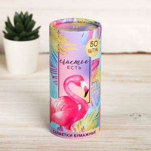 Салфетки бумажные "Счастье есть" в тубусе, 50шт Салфетки бумажные "Счастье есть" в тубусе, 50шт