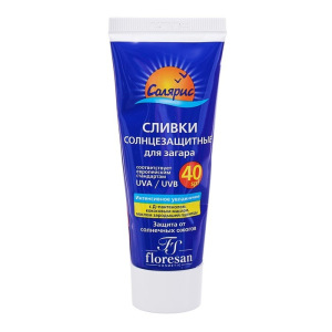 Сливки солнцезащитные для лица и тела, водостойкие, SPF 40, 75 мл Сливки солнцезащитные для лица и тела, водостойкие, SPF 40, 75 мл