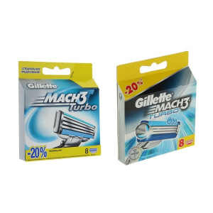 Сменные кассеты Gillette Mach 3 Turbo Aloe, 3 лезвия, 8 шт Сменные кассеты Gillette Mach 3 Turbo Aloe, 3 лезвия, 8 шт