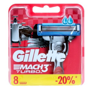 Сменные кассеты Gillette Mach 3 Turbo Aloe, 3 лезвия, 8 шт Сменные кассеты Gillette Mach 3 Turbo Aloe, 3 лезвия, 8 шт