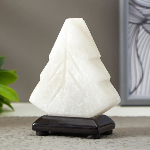 Соляной светильник "Елка" LED (диод цветной) USB белая соль 10х7х13 см Соляной светильник "Елка" LED (диод цветной) USB белая соль 10х7х13 см