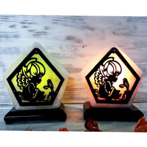 Соляной светильник с диммером "Ангел малый" Е14 15Вт 1,3 кг белая соль 13х8х15 см Соляной светильник с диммером "Ангел малый" Е14 15Вт 1,3 кг белая соль 13х8х15 см