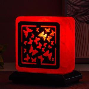 Соляной светильник с диммером "Бабочки" Е14 15Вт 1,3-1,4 кг гимал. соль 12х7х12 см Соляной светильник с диммером "Бабочки" Е14 15Вт 1,3-1,4 кг гимал. соль 12х7х12 см