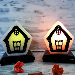 Соляной светильник с диммером "Домик №4" Е14 15Вт 1,3 кг белая соль 13х8х15 см Соляной светильник с диммером "Домик №4" Е14 15Вт 1,3 кг белая соль 13х8х15 см