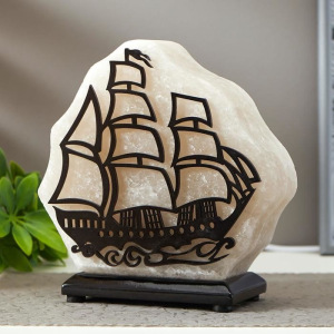 Соляной светильник с диммером "Кораблик" Е14 15Вт 2-4 кг белая соль 16х10х19 см Соляной светильник с диммером "Кораблик" Е14 15Вт 2-4 кг белая соль 16х10х19 см