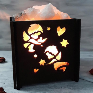 Соляной светильник с диммером "Корзина Б Ангелы" E14 15Вт 14х14х18 см Соляной светильник с диммером "Корзина Б Ангелы" E14 15Вт 14х14х18 см