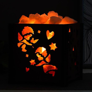 Соляной светильник с диммером "Корзина Б Ангелы" E14 15Вт 14х14х18 см Соляной светильник с диммером "Корзина Б Ангелы" E14 15Вт 14х14х18 см