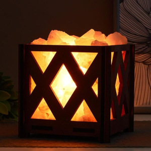 Соляной светильник с диммером "Корзина Б Ромб" E14 15Вт 14х14х18 см Соляной светильник с диммером "Корзина Б Ромб" E14 15Вт 14х14х18 см