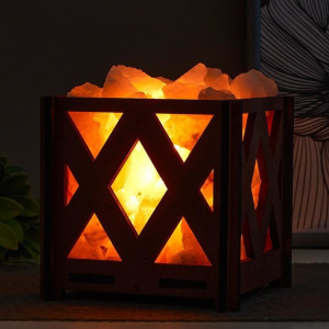 Соляной светильник с диммером "Корзина Б Ромб" E14 15Вт 14х14х18 см Соляной светильник с диммером "Корзина Б Ромб" E14 15Вт 14х14х18 см