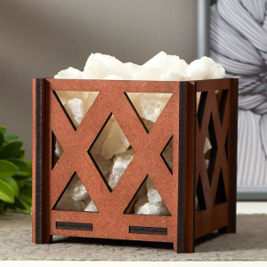 Соляной светильник с диммером "Корзина Б Ромб" E14 15Вт 14х14х18 см Соляной светильник с диммером "Корзина Б Ромб" E14 15Вт 14х14х18 см