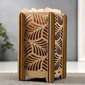 Соляной светильник с диммером "Корзина" узор листья, Е14 15Вт 1,4кг гим.соль 20х11х11см Соляной светильник с диммером "Корзина" узор листья, Е14 15Вт 1,4кг гим.соль 20х11х11см