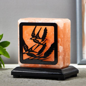 Соляной светильник с диммером "Ласточки" Е14 15Вт 1,3-1,4 кг гимал. соль 12х7х12 см Соляной светильник с диммером "Ласточки" Е14 15Вт 1,3-1,4 кг гимал. соль 12х7х12 см