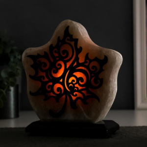 Соляной светильник с диммером "Лист кленовый" 1х15Вт Е14, 2-3 кг, 19х17х8 см Соляной светильник с диммером "Лист кленовый" 1х15Вт Е14, 2-3 кг, 19х17х8 см