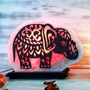 Соляной светильник с диммером "Слон малый" Е14 15Вт 2-3 кг белая соль 18х8х16 см Соляной светильник с диммером "Слон малый" Е14 15Вт 2-3 кг белая соль 18х8х16 см