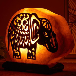 Соляной светильник с диммером "Слон малый" Е14 15Вт 2-3 кг белая соль 18х8х16 см Соляной светильник с диммером "Слон малый" Е14 15Вт 2-3 кг белая соль 18х8х16 см