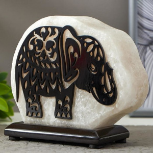 Соляной светильник с диммером "Слон малый" Е14 15Вт 2-3 кг белая соль 18х8х16 см Соляной светильник с диммером "Слон малый" Е14 15Вт 2-3 кг белая соль 18х8х16 см