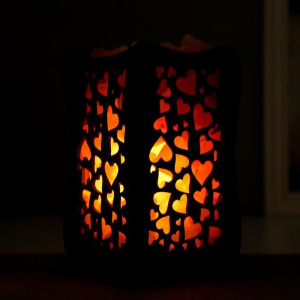 Соляной светильник с диммером "Ваза" узор сердца, Е14 15Вт 2кг гимал.соль 22х12х12см Соляной светильник с диммером "Ваза" узор сердца, Е14 15Вт 2кг гимал.соль 22х12х12см