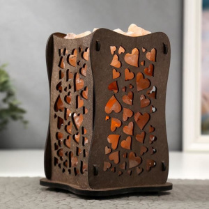 Соляной светильник с диммером "Ваза" узор сердца, Е14 15Вт 2кг гимал.соль 22х12х12см Соляной светильник с диммером "Ваза" узор сердца, Е14 15Вт 2кг гимал.соль 22х12х12см