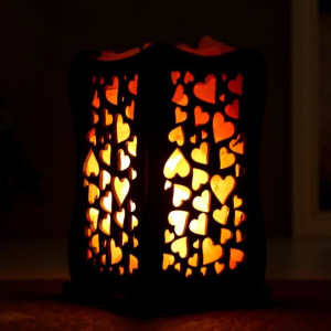 Соляной светильник с диммером "Ваза" узор сердца, Е14 15Вт 2кг гимал.соль 22х12х12см Соляной светильник с диммером "Ваза" узор сердца, Е14 15Вт 2кг гимал.соль 22х12х12см