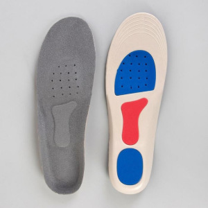 Стельки для обуви, спортивные, универсальные, амортизирующие, дышащие, 41-46 р-р, пара, цвет серый Стельки для обуви, спортивные, универсальные, амортизирующие, дышащие, 41-46 р-р, пара, цвет серый