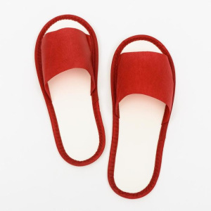 Тапочки с открытым мысом БОРДОВЫЕ "Боббер" Classic 20 пар уп Тапочки с открытым мысом БОРДОВЫЕ "Боббер" Classic 20 пар уп